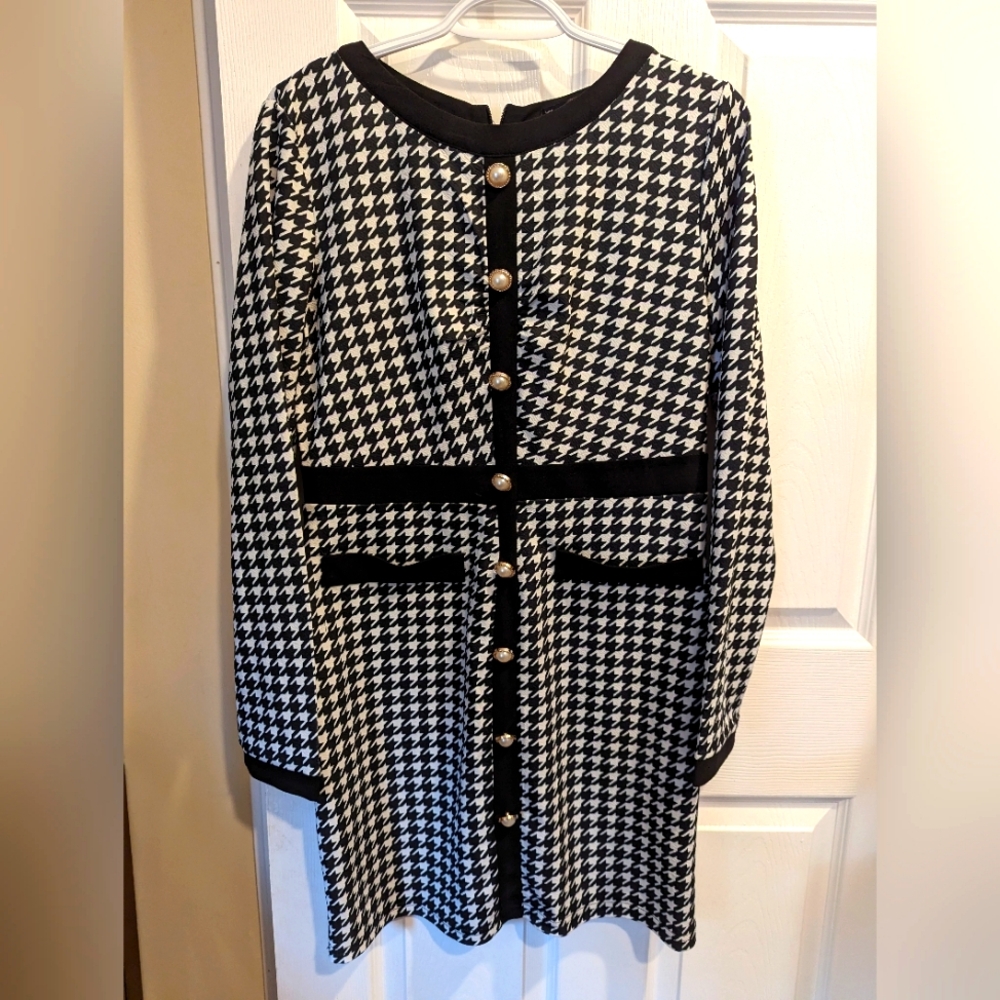 Classic Black Tweed Dress